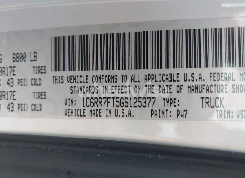 Photo 8 of 2016 Ram 1500 TRADESMAN (VIN 1C6RR7FT5GS125377)