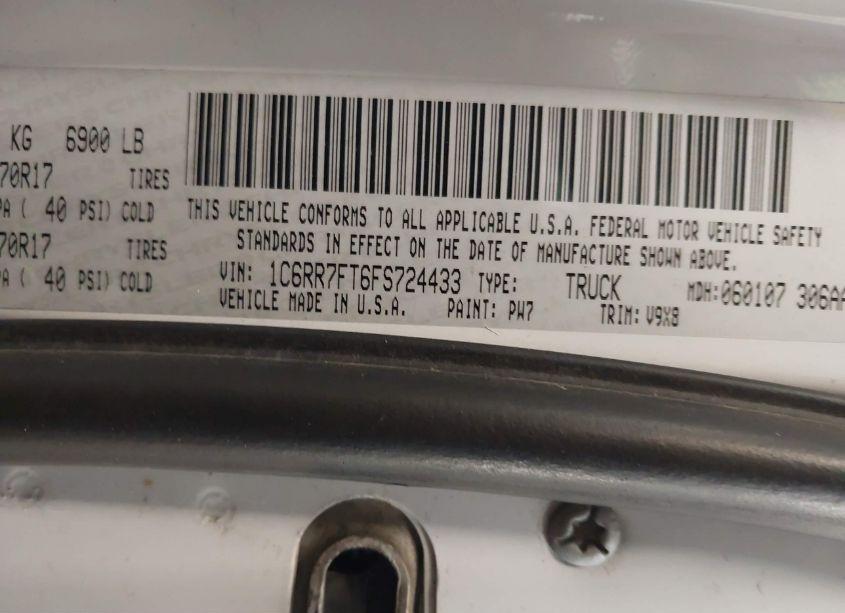 Photo 9 of 2015 Ram 1500 TRADESMAN (VIN 1C6RR7FT6FS724433)