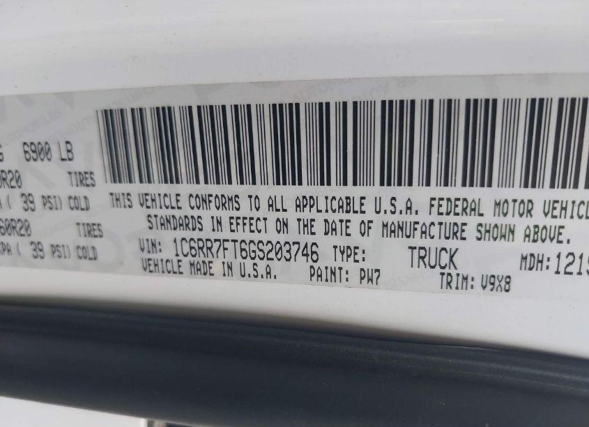 Photo 9 of 2016 Ram 1500 EXPRESS (VIN 1C6RR7FT6GS203746)