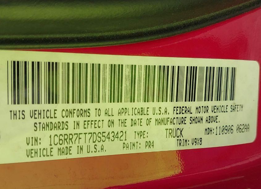 Photo 9 of 2013 Ram 1500 EXPRESS (VIN 1C6RR7FT7DS543421)