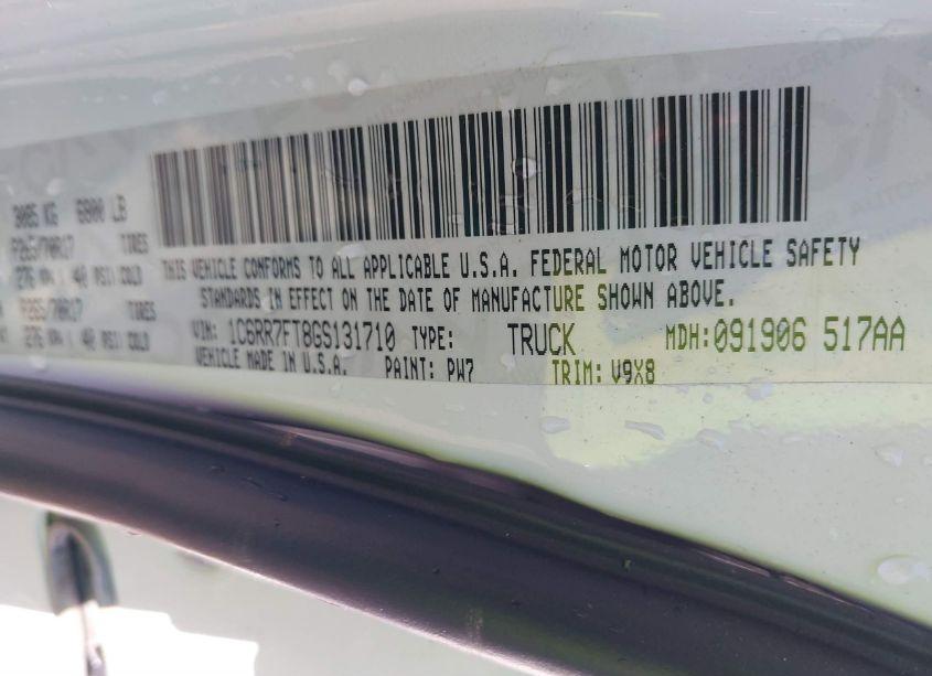 Photo 9 of 2016 Ram 1500 TRADESMAN (VIN 1C6RR7FT8GS131710)