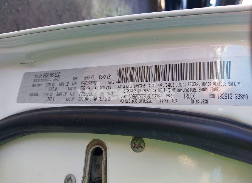 Photo 9 of 2018 Ram 1500 TRADESMAN 4X4 6'4 BOX (VIN 1C6RR7FT8JS153794)