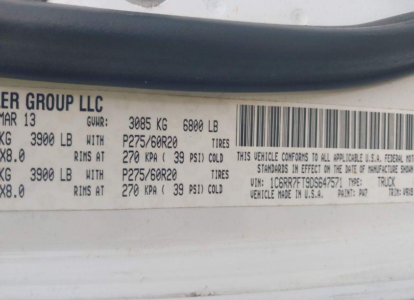 Photo 9 of 2013 Ram 1500 EXPRESS (VIN 1C6RR7FT9DS647571)