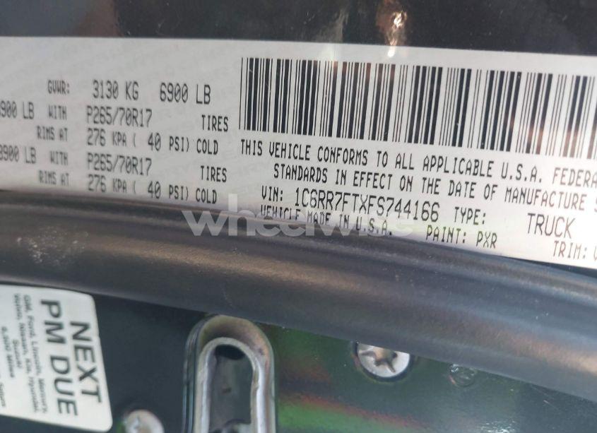 Photo 9 of 2015 Ram 1500 TRADESMAN (VIN 1C6RR7FTXFS744166)