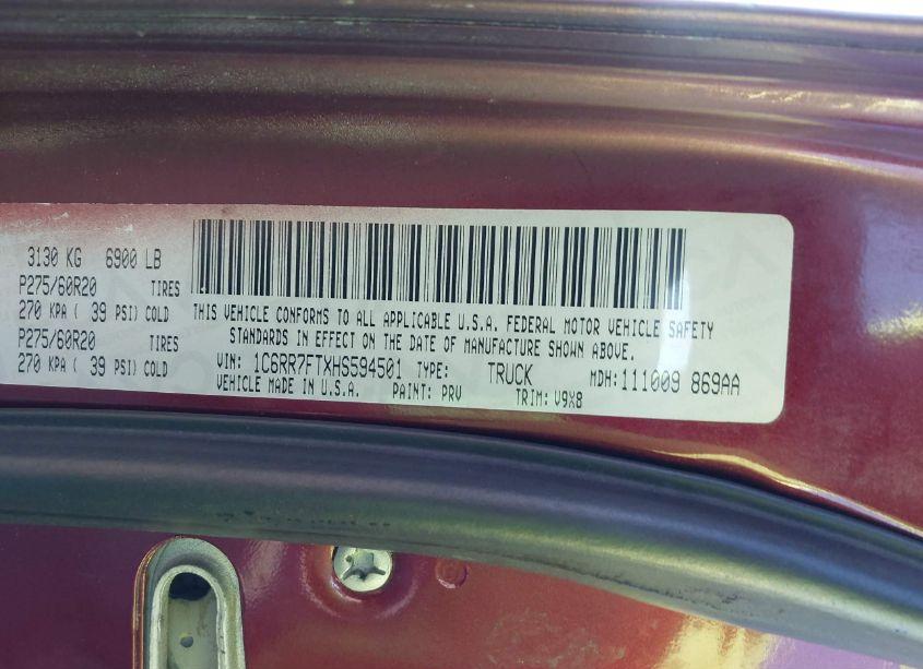 Photo 9 of 2017 Ram 1500 EXPRESS 4X4 6'4 BOX (VIN 1C6RR7FTXHS594501)