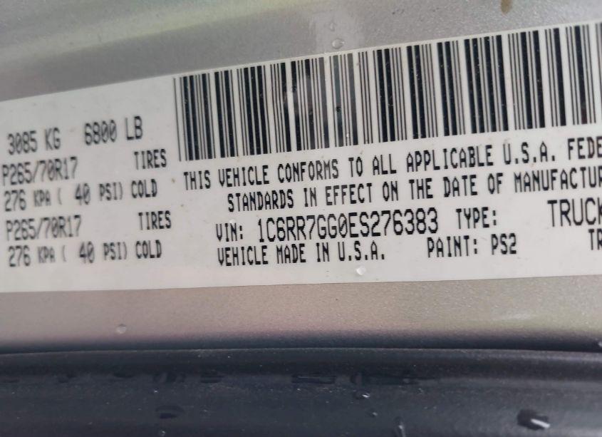 Photo 9 of 2014 Ram 1500 BIG HORN (VIN 1C6RR7GG0ES276383)