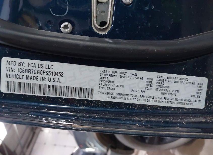 Photo 9 of 2023 Ram 1500 CLASSIC WARLOCK 4X4 6'4 BOX (VIN 1C6RR7GG0PS519452)