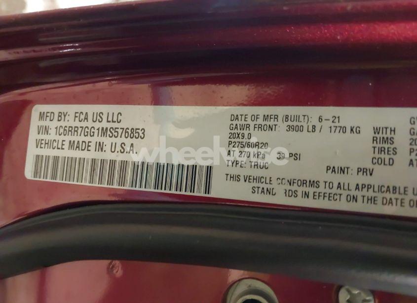 Photo 9 of 2021 Ram 1500 CLASSIC WARLOCK 4X4 6'4 BOX (VIN 1C6RR7GG1MS576853)