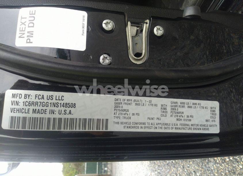 Photo 9 of 2022 Ram 1500 CLASSIC WARLOCK 4X4 6'4 BOX (VIN 1C6RR7GG1NS148508)