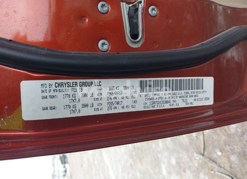 Photo 9 of 2013 Ram 1500 SLT (VIN 1C6RR7GG4DS598846)