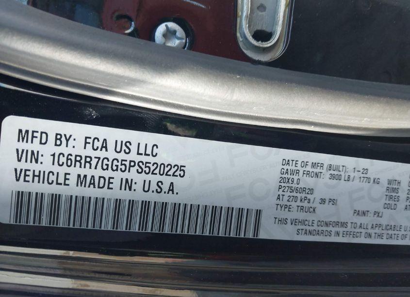 Photo 9 of 2023 Ram 1500 CLASSIC WARLOCK 4X4 6'4 BOX (VIN 1C6RR7GG5PS520225)