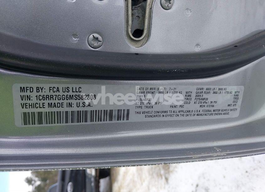 Photo 9 of 2021 Ram 1500 CLASSIC WARLOCK 4X4 6'4 BOX (VIN 1C6RR7GG6MS582308)