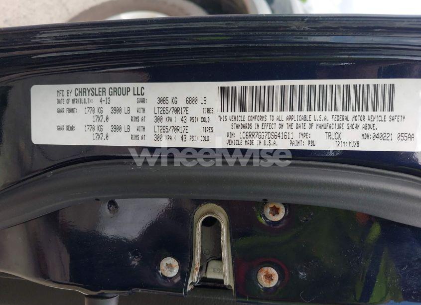 Photo 9 of 2013 Ram 1500 SLT (VIN 1C6RR7GG7DS641611)