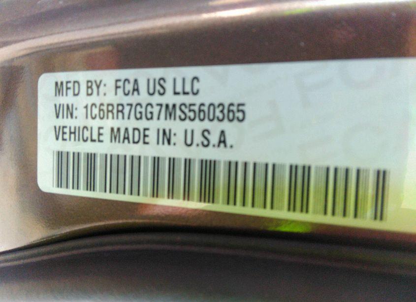 Photo 9 of 2021 Ram 1500 CLASSIC WARLOCK 4X4 6'4 BOX (VIN 1C6RR7GG7MS560365)