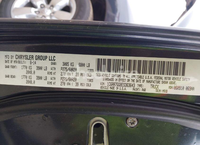 Photo 9 of 2014 Ram 1500 BIG HORN (VIN 1C6RR7GG8ES363643)