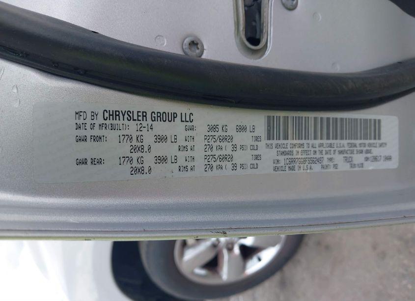 Photo 9 of 2015 Ram 1500 BIG HORN (VIN 1C6RR7GG8FS562497)