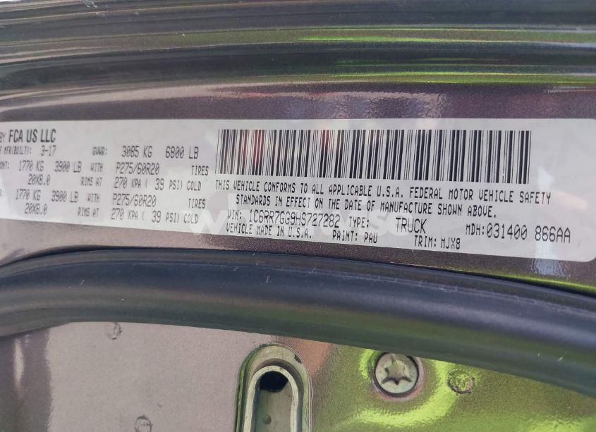 Photo 9 of 2017 Ram 1500 BIG HORN 4X4 6'4 BOX (VIN 1C6RR7GG9HS727282)