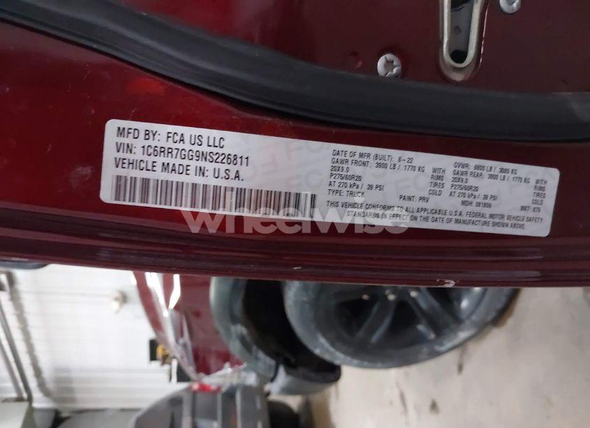 Photo 9 of 2022 Ram 1500 CLASSIC WARLOCK 4X4 6'4 BOX (VIN 1C6RR7GG9NS226811)