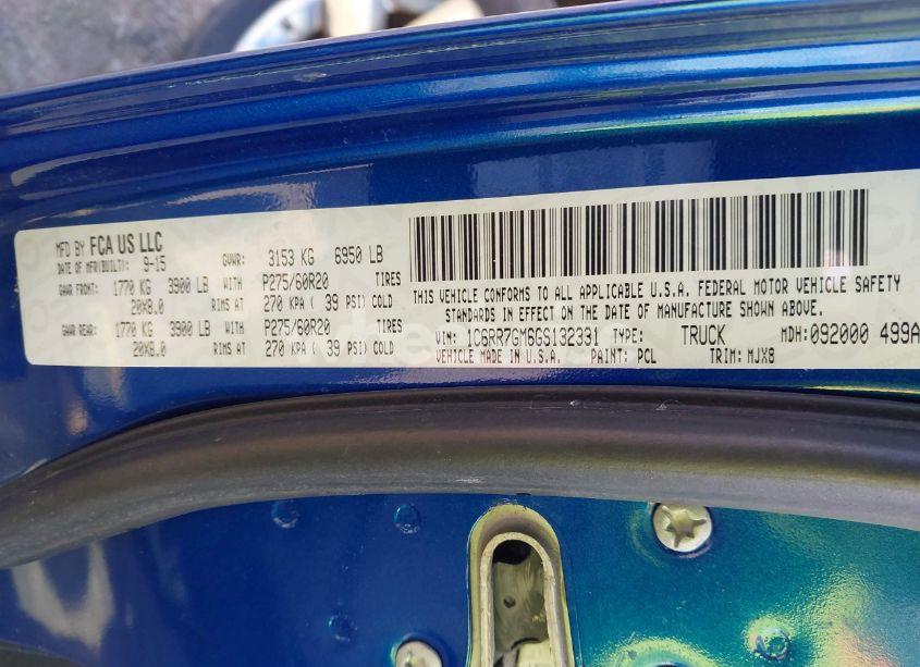 Photo 9 of 2016 Ram 1500 BIG HORN (VIN 1C6RR7GM6GS132331)