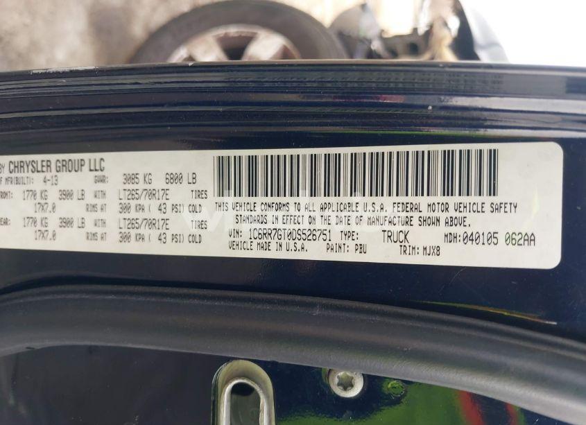 Photo 9 of 2013 Ram 1500 OUTDOORSMAN (VIN 1C6RR7GT0DS526751)