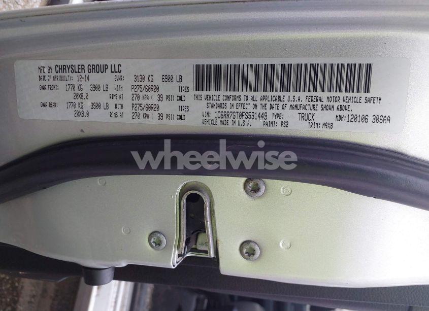 Photo 9 of 2015 Ram 1500 BIG HORN (VIN 1C6RR7GT0FS531449)