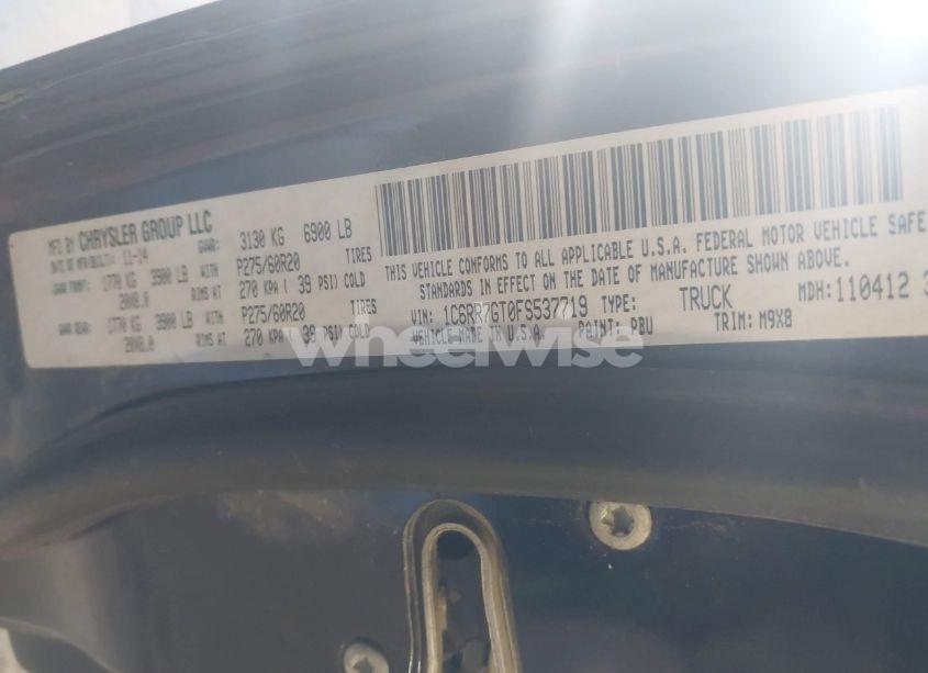 Photo 9 of 2015 Ram 1500 BIG HORN (VIN 1C6RR7GT0FS537719)