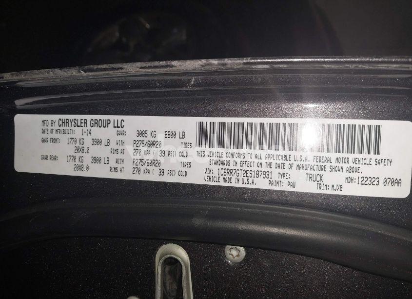 Photo 9 of 2014 Ram 1500 BIG HORN (VIN 1C6RR7GT2ES187931)