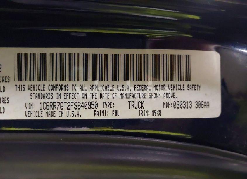 Photo 9 of 2015 Ram 1500 BIG HORN (VIN 1C6RR7GT2FS640950)