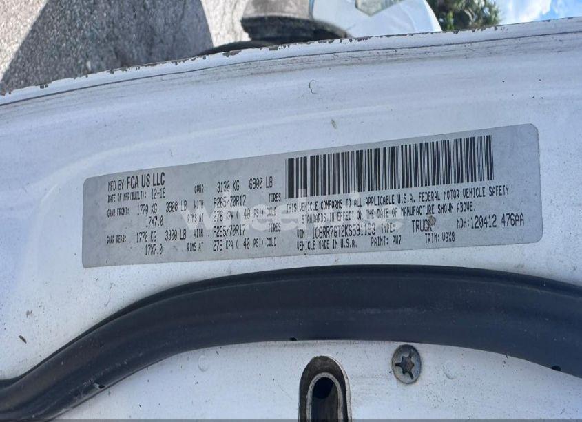 Photo 8 of 2019 Ram 1500 CLASSIC SLT 4X4 6'4 BOX (VIN 1C6RR7GT2KS591193)