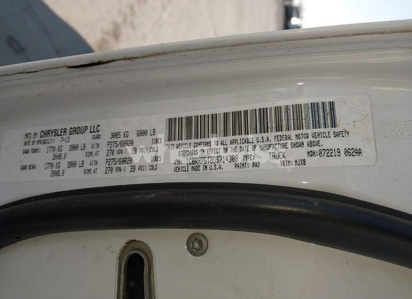 Photo 9 of 2013 Ram 1500 BIG HORN (VIN 1C6RR7GT3DS714308)