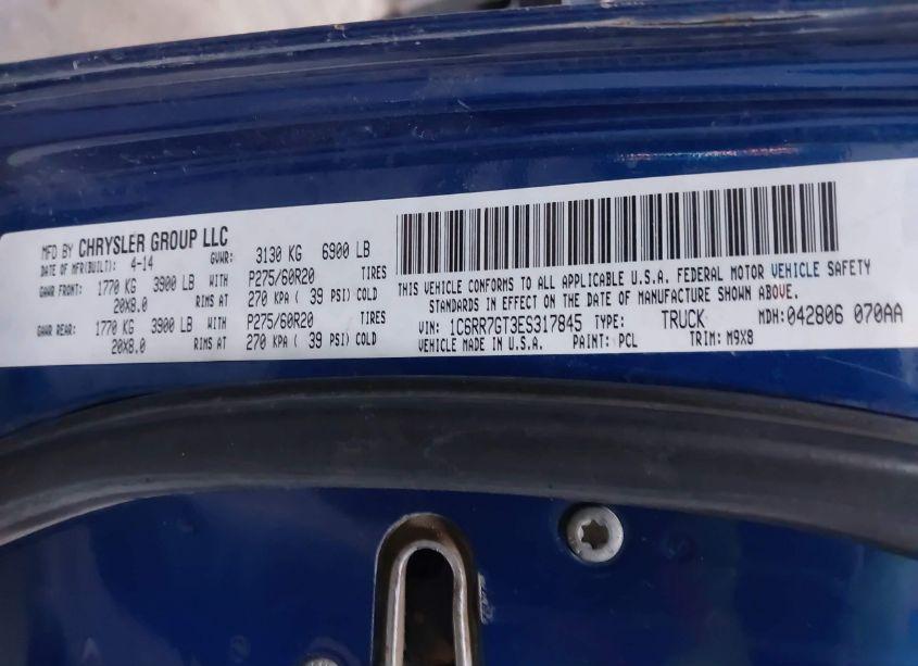 Photo 9 of 2014 Ram 1500 BIG HORN (VIN 1C6RR7GT3ES317845)