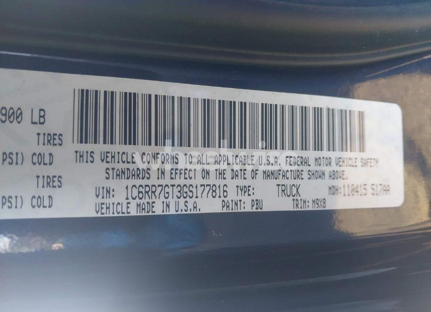 Photo 9 of 2016 Ram 1500 BIG HORN (VIN 1C6RR7GT3GS177816)