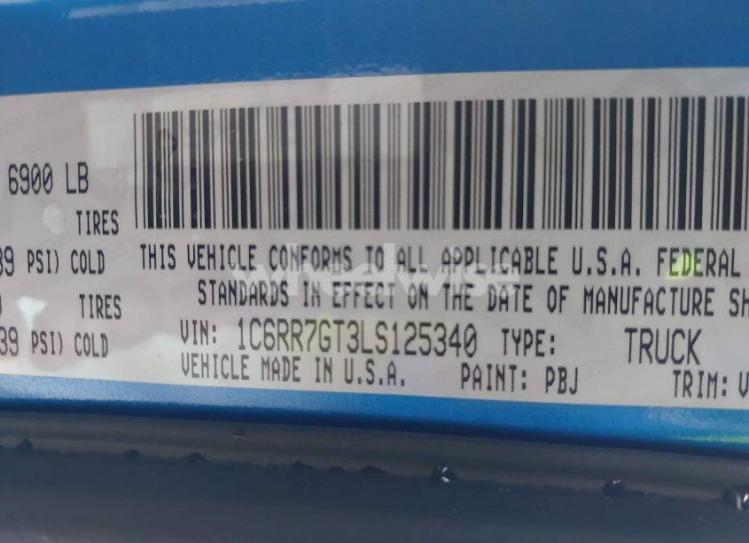 Photo 9 of 2020 Ram 1500 CLASSIC WARLOCK 4X4 6'4 BOX (VIN 1C6RR7GT3LS125340)
