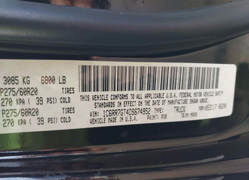 Photo 9 of 2013 Ram 1500 BIG HORN (VIN 1C6RR7GT4DS674952)