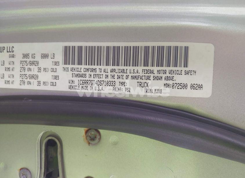 Photo 9 of 2013 Ram 1500 BIG HORN (VIN 1C6RR7GT4DS710333)