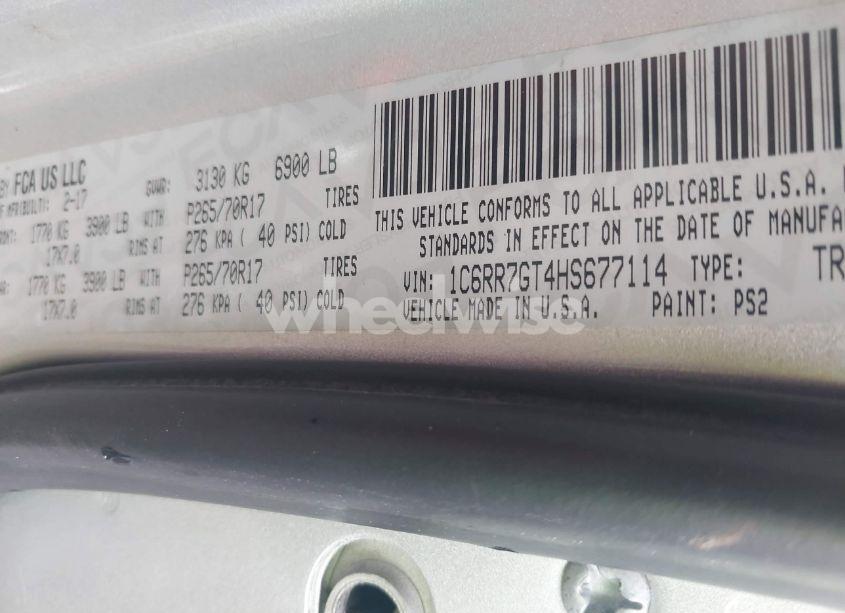 Photo 9 of 2017 Ram 1500 SLT 4X4 6'4 BOX (VIN 1C6RR7GT4HS677114)