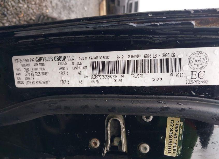 Photo 9 of 2013 Ram 1500 SLT (VIN 1C6RR7GT5DS507239)