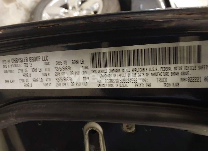 Photo 9 of 2013 Ram 1500 BIG HORN (VIN 1C6RR7GT5DS624593)