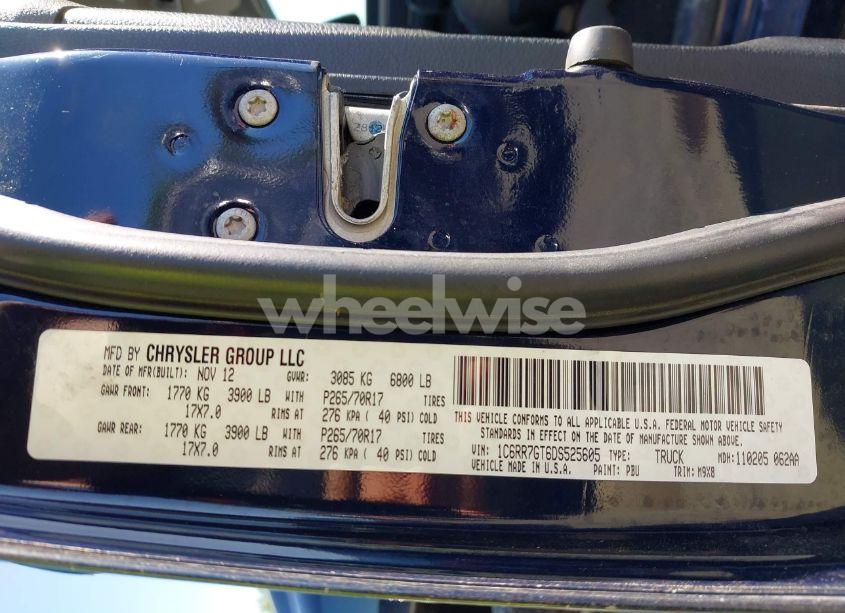 Photo 9 of 2013 Ram 1500 BIG HORN (VIN 1C6RR7GT6DS525605)