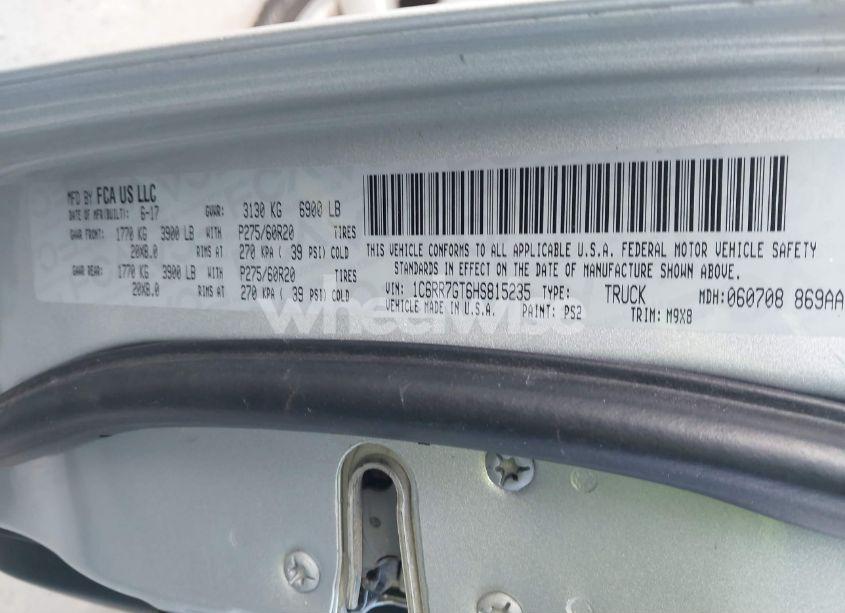 Photo 9 of 2017 Ram 1500 BIG HORN 4X4 6'4 BOX (VIN 1C6RR7GT6HS815235)