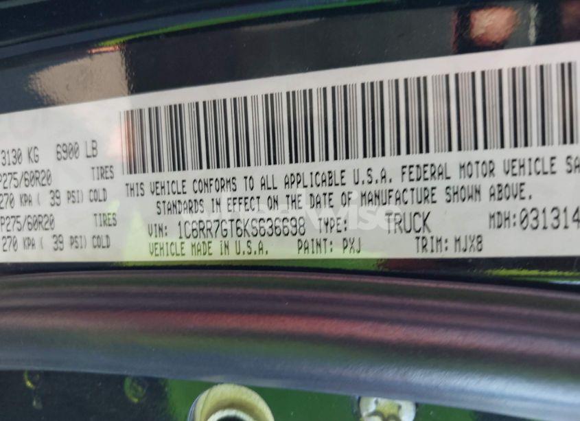 Photo 9 of 2019 Ram 1500 CLASSIC BIG HORN 4X4 6'4 BOX (VIN 1C6RR7GT6KS636698)