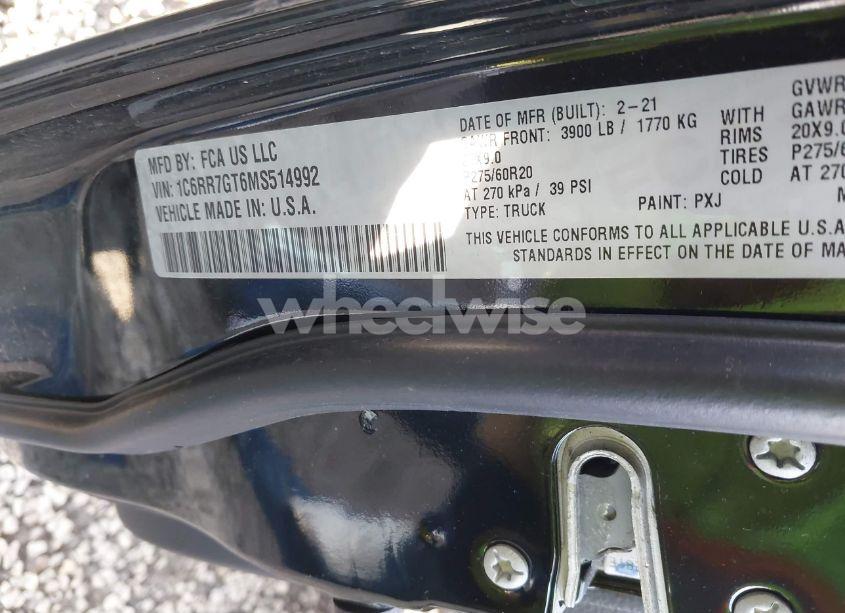 Photo 9 of 2021 Ram 1500 CLASSIC WARLOCK 4X4 6'4 BOX (VIN 1C6RR7GT6MS514992)