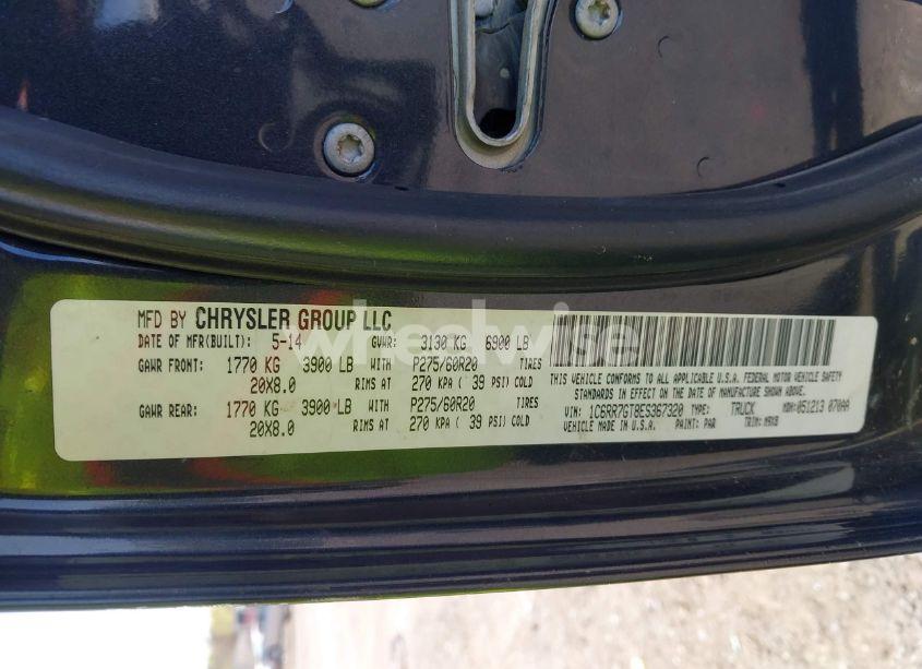 Photo 9 of 2014 Ram 1500 BIG HORN (VIN 1C6RR7GT8ES367320)