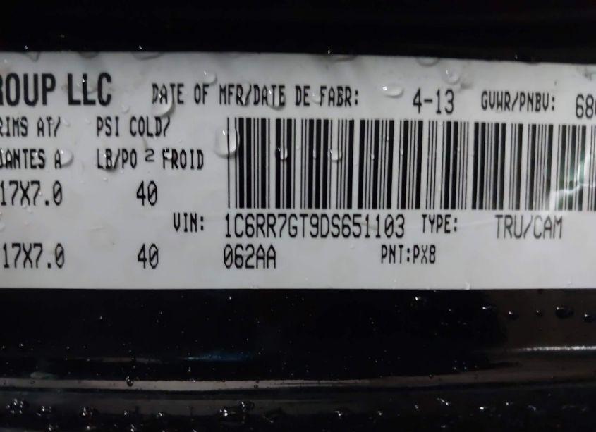 Photo 9 of 2013 Ram 1500 SLT (VIN 1C6RR7GT9DS651103)