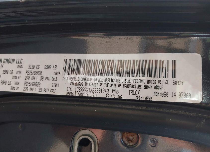 Photo 9 of 2014 Ram 1500 BIG HORN (VIN 1C6RR7GTXES391943)