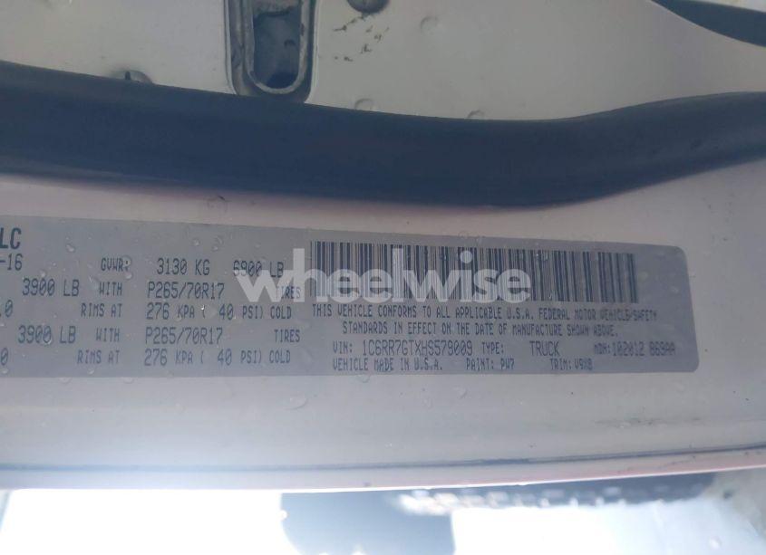 Photo 9 of 2017 Ram 1500 SLT 4X4 6'4 BOX (VIN 1C6RR7GTXHS579009)