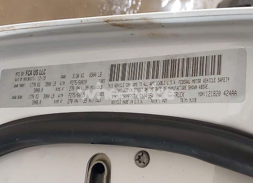 Photo 9 of 2020 Ram 1500 CLASSIC WARLOCK 4X4 6'4 BOX (VIN 1C6RR7GTXLS104954)