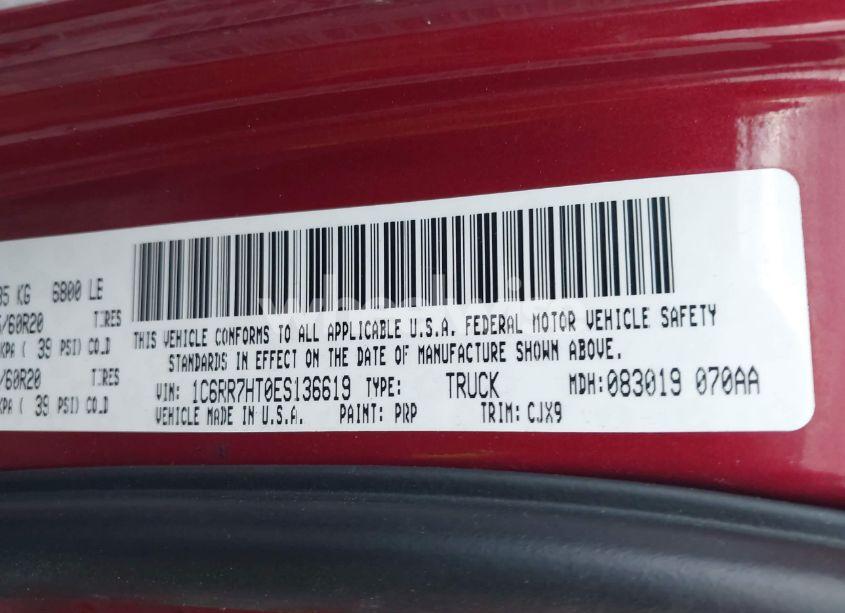 Photo 9 of 2014 Ram 1500 SPORT (VIN 1C6RR7HT0ES136619)