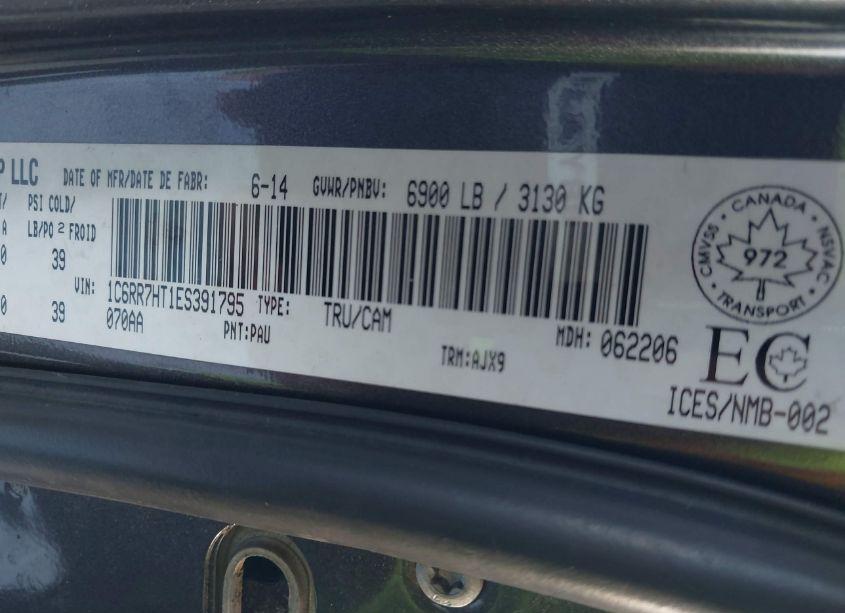 Photo 9 of 2014 Ram 1500 SPORT (VIN 1C6RR7HT1ES391795)