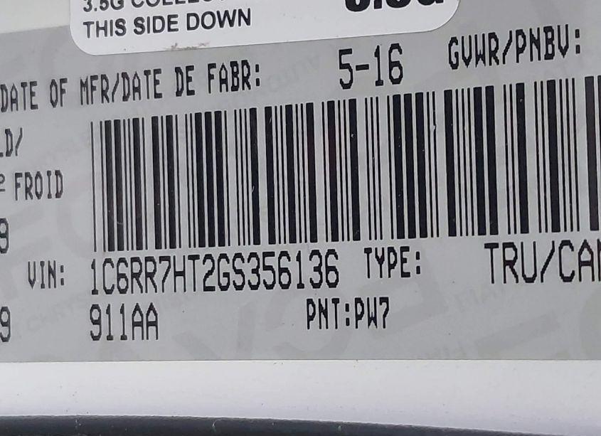 Photo 9 of 2016 Ram 1500 SPORT (VIN 1C6RR7HT2GS356136)